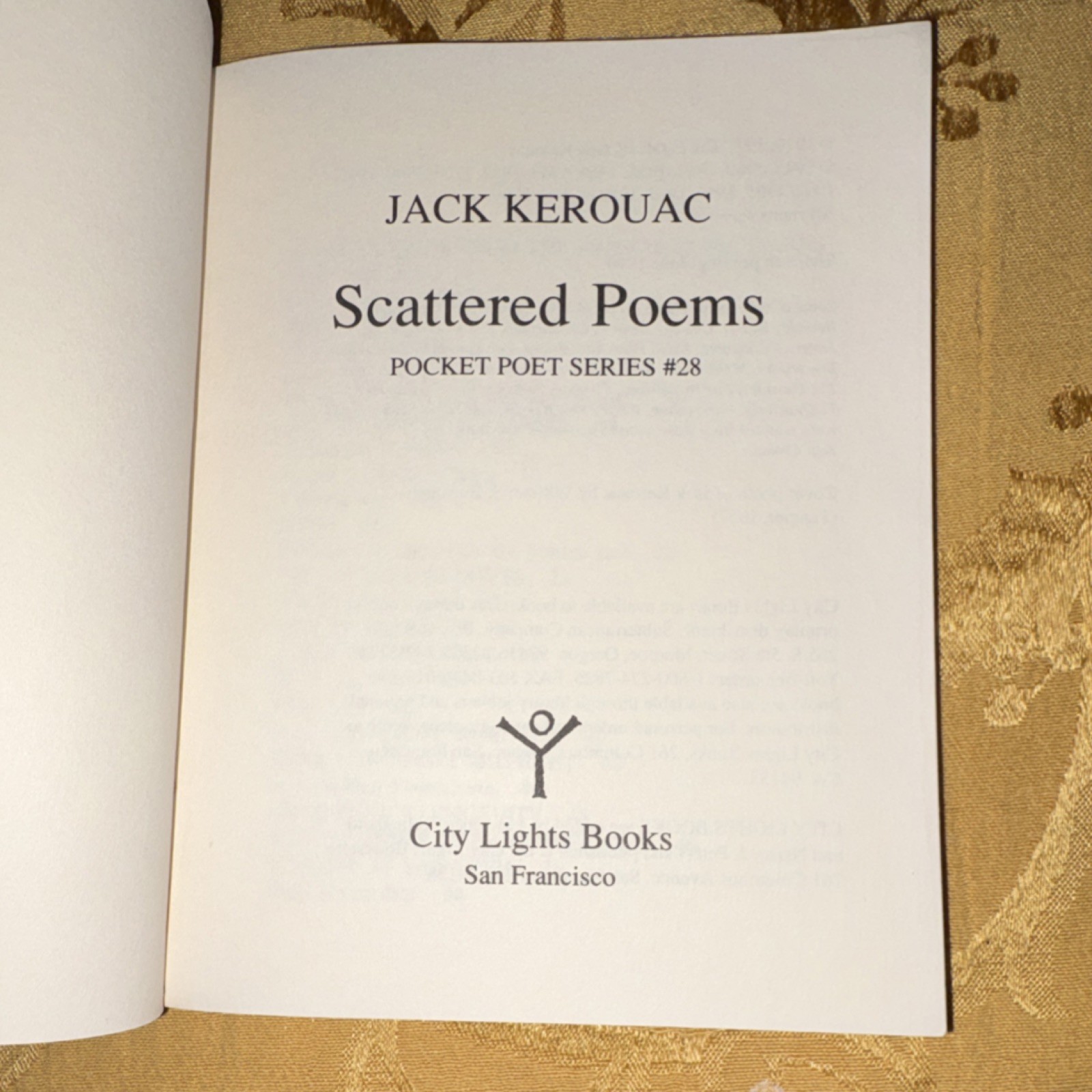 Jack Kerouac Scattered Poems Pocket Poets #28 City Lights 1971 11th PB