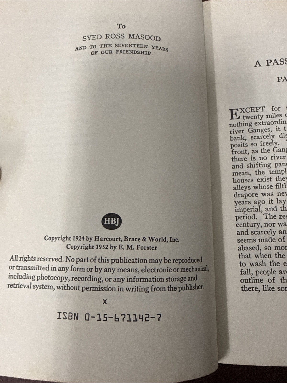 A Passage to India – 1965 by E. M. Forster – Paperback