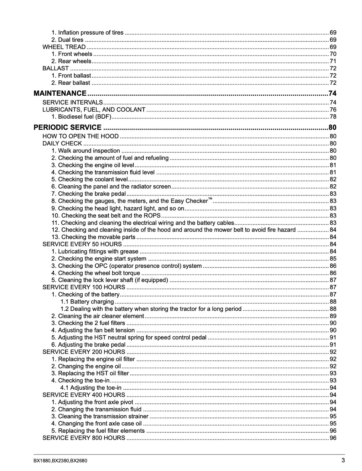 KUBOTA BX1880 BX2380 BX2680 Tractor Operators Manual (2022 Update) WIRE BINDING