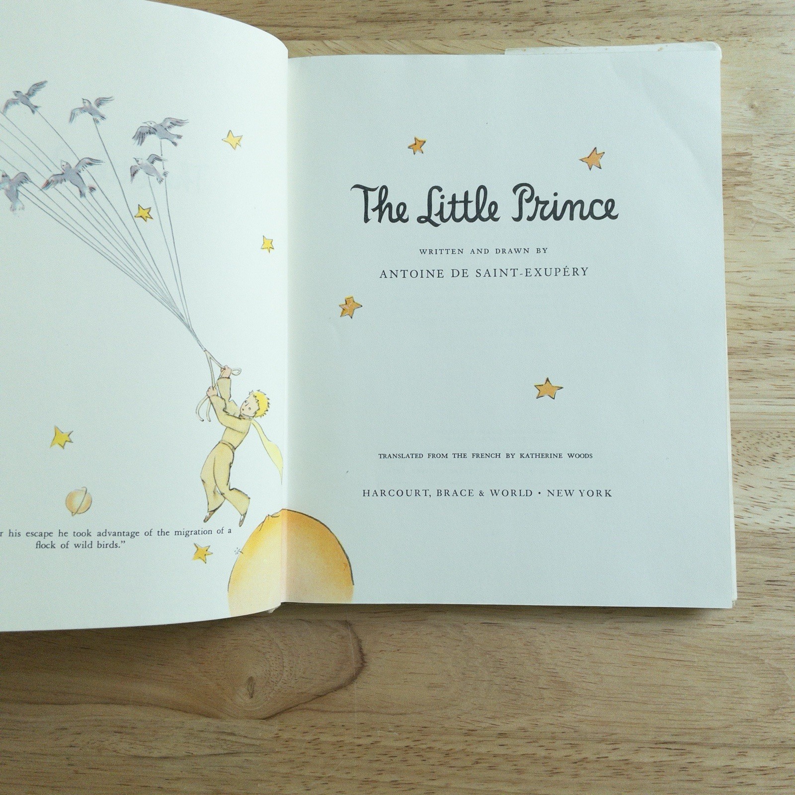 The Little Prince by Antoine De Saint-Exupery Hardcover DJ Harcourt Brace