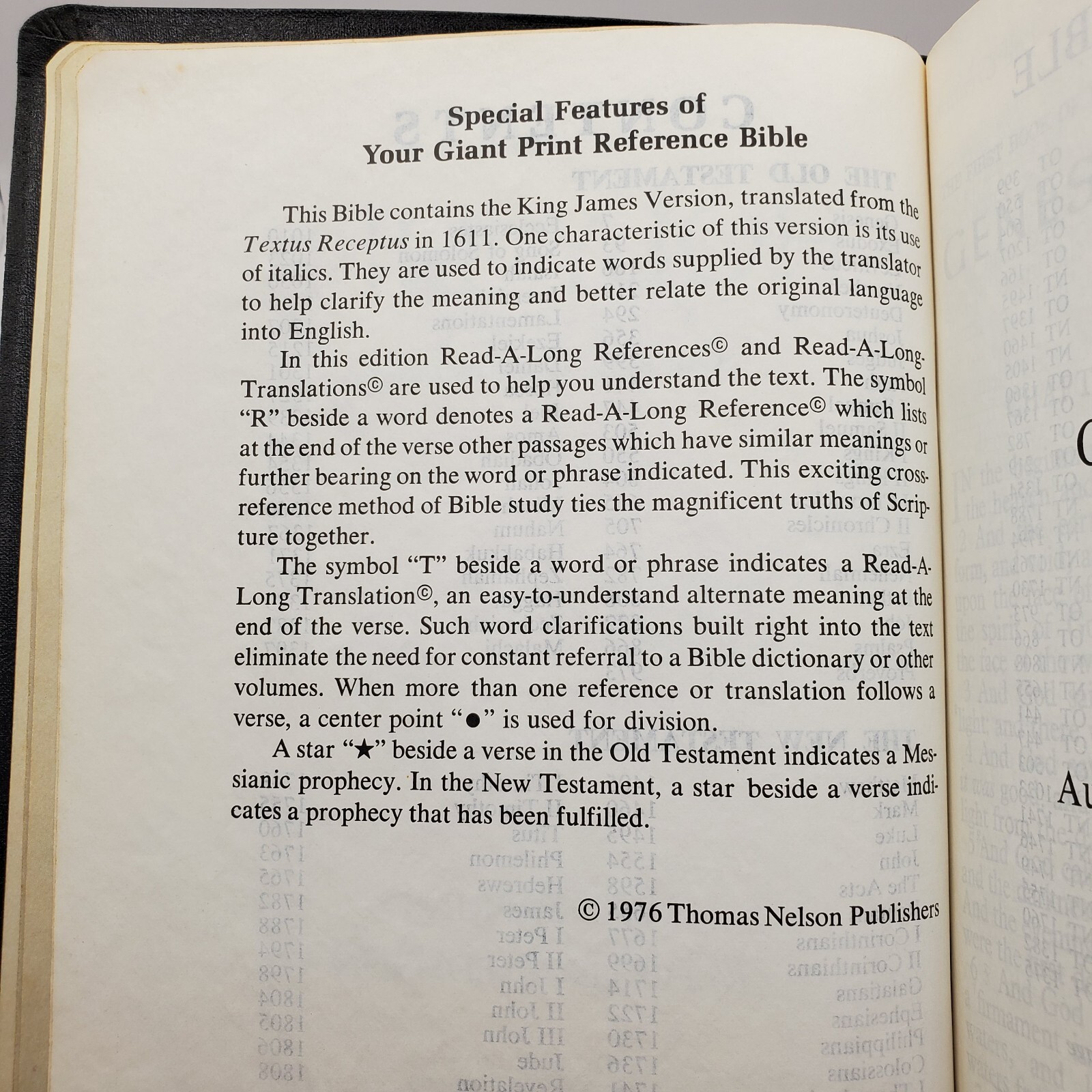 Holy Bible Reference Edition 1976 King James Version Giant Print Thomas Nelson