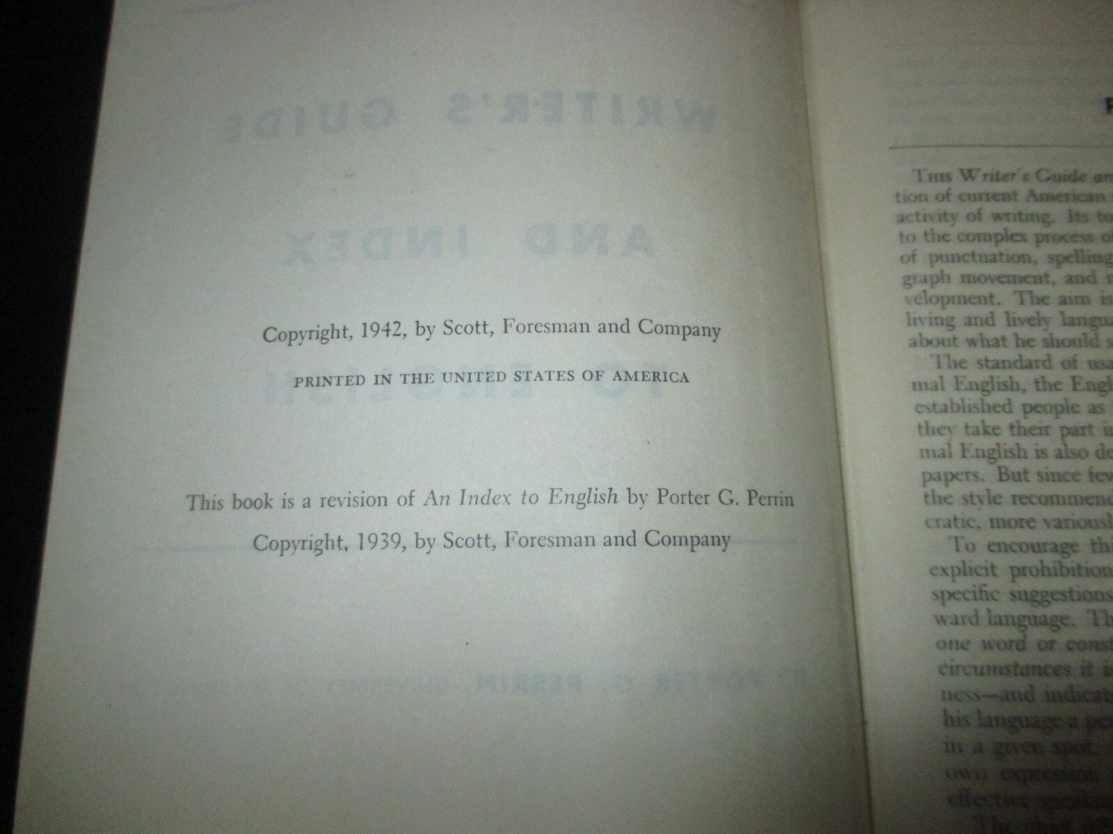 Writer’s Guide And Index To English-1942 Hardcover/800 Pages