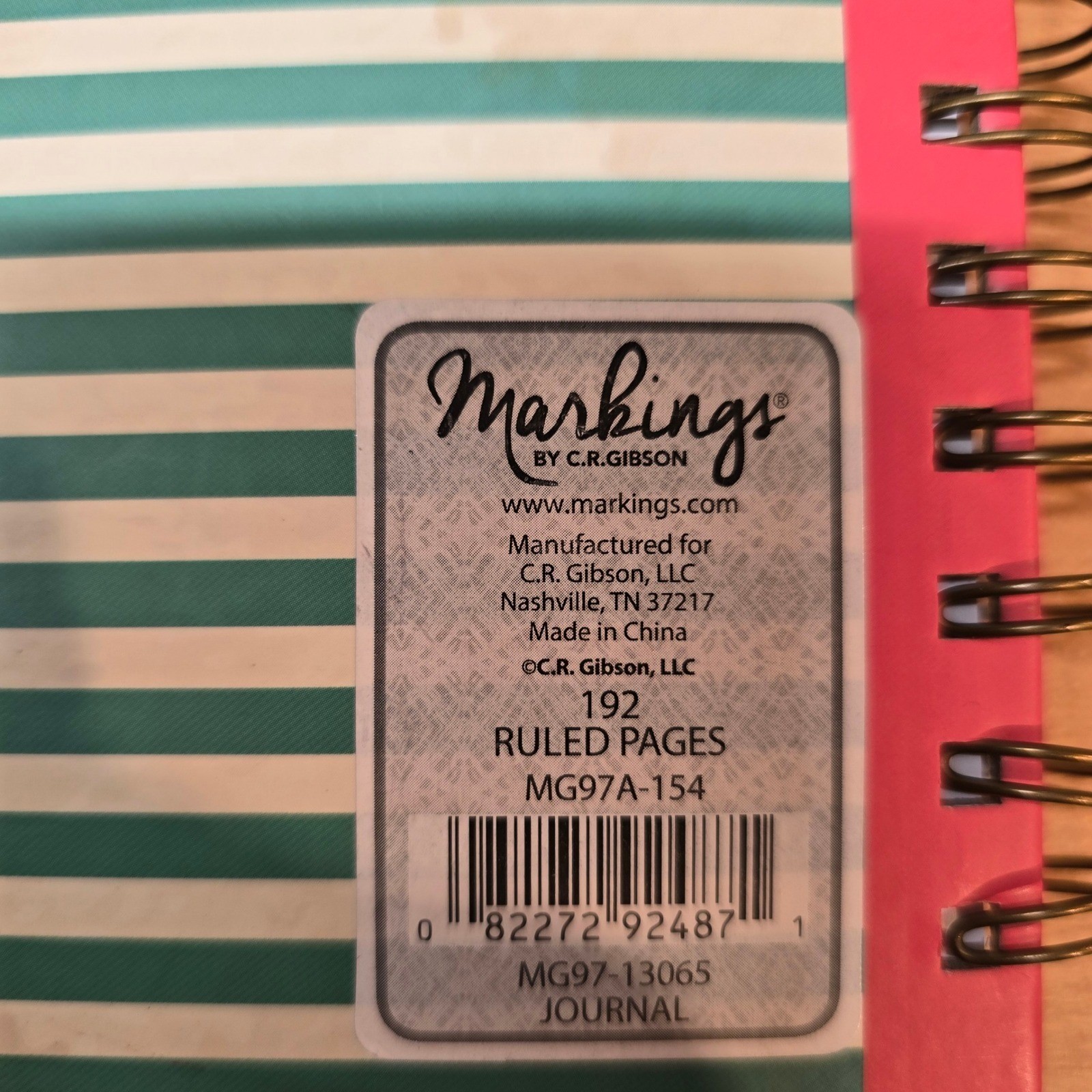 Markings by C.R. Gibson JOURNAL DIARY NOTES ~190 ruled pages CARPE DIEM 8″X5.75″