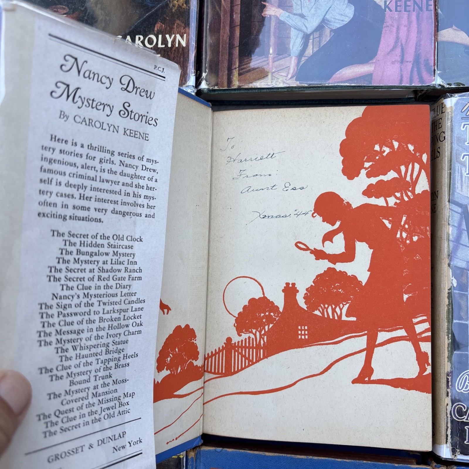 12 vintage Nancy Drew Mysteries (most with DJs) #1-6, 16, 26 + 1930s-1950s edit