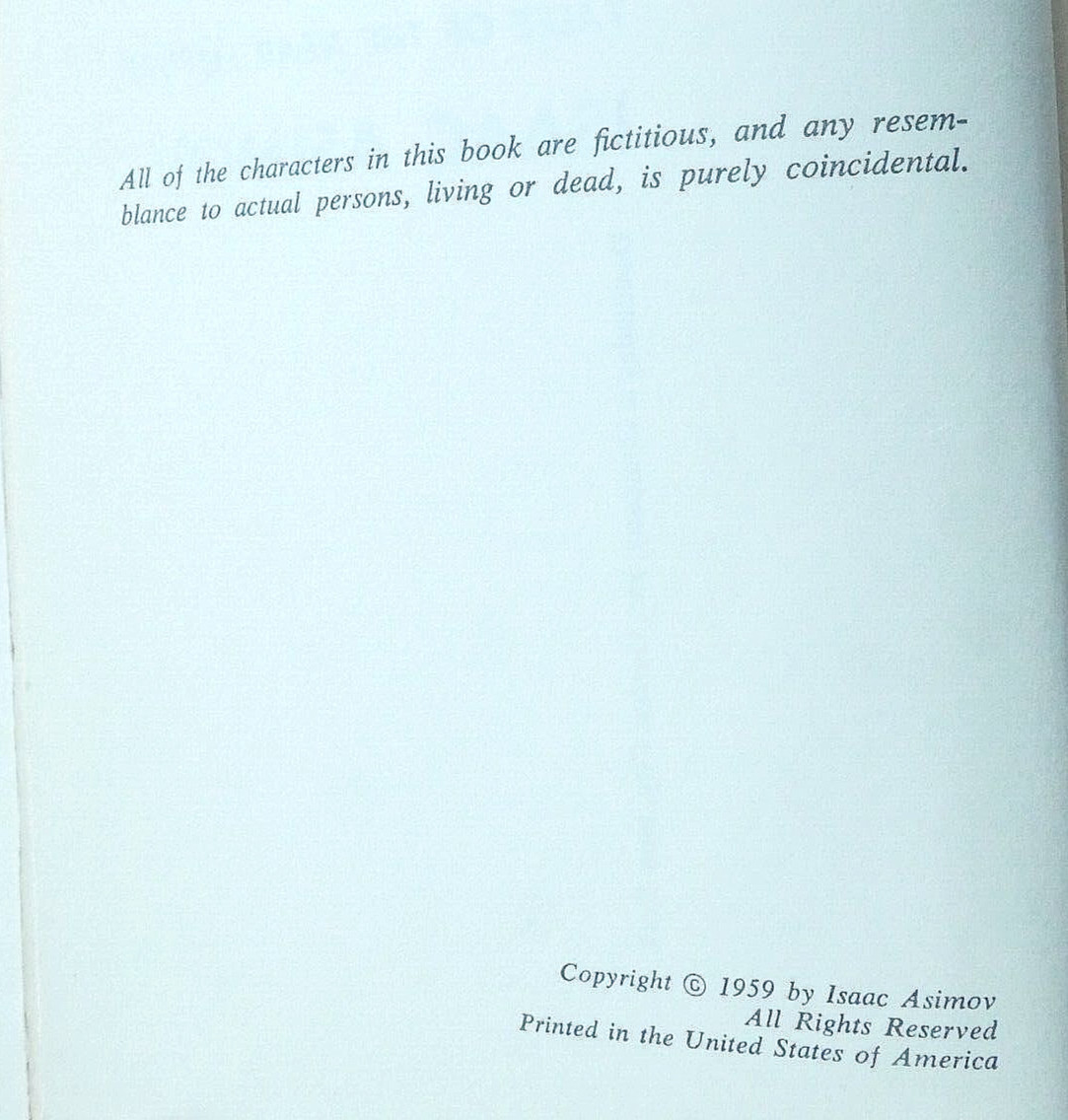 NINE TOMORROWS Isaac ASIMOV 1959 FIRST EDIT HC SALE Near Future VNT Reject Slip