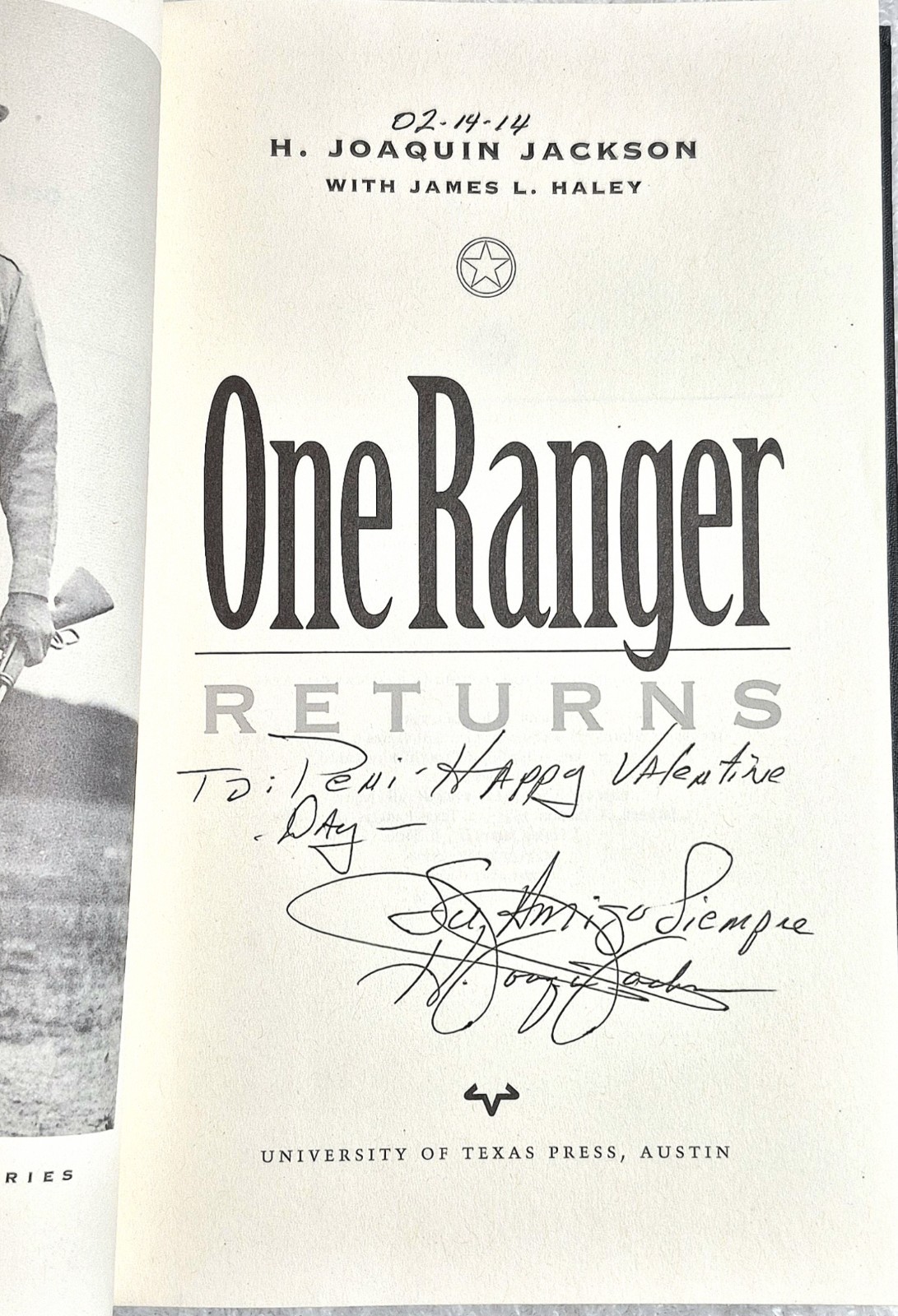 H. Joaquin Jackson-One Ranger · One Ranger Returns · Signed 2‑Book Lot · VG