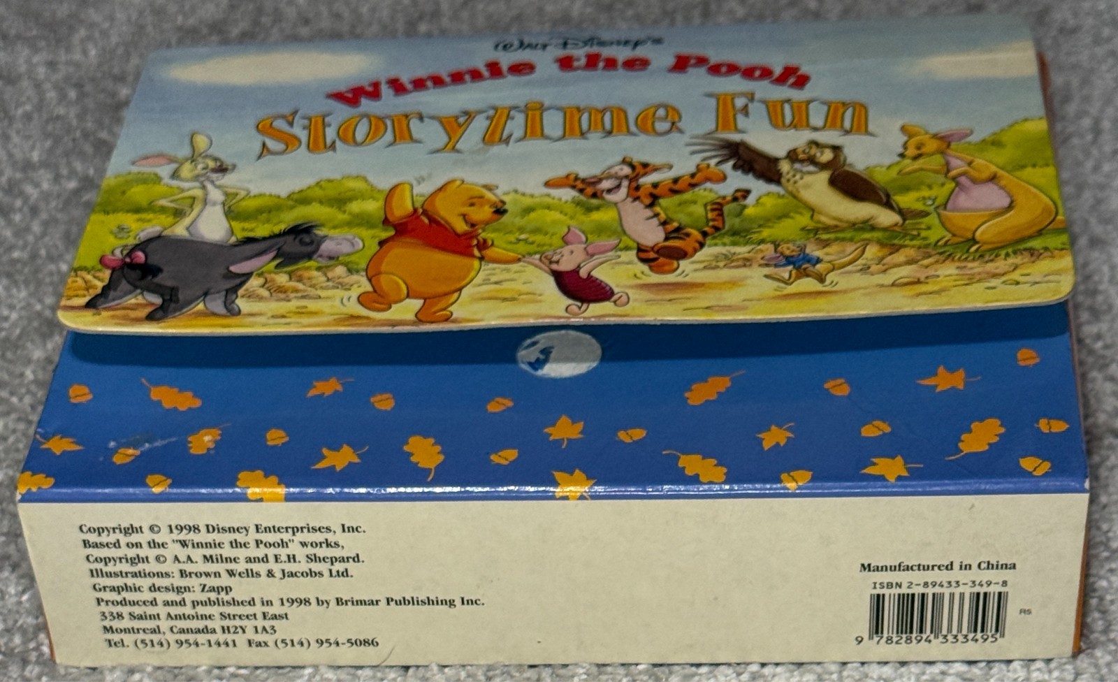 1998 Winnie the Pooh Storytime Fun 4 Board Book Box Set Hardcover