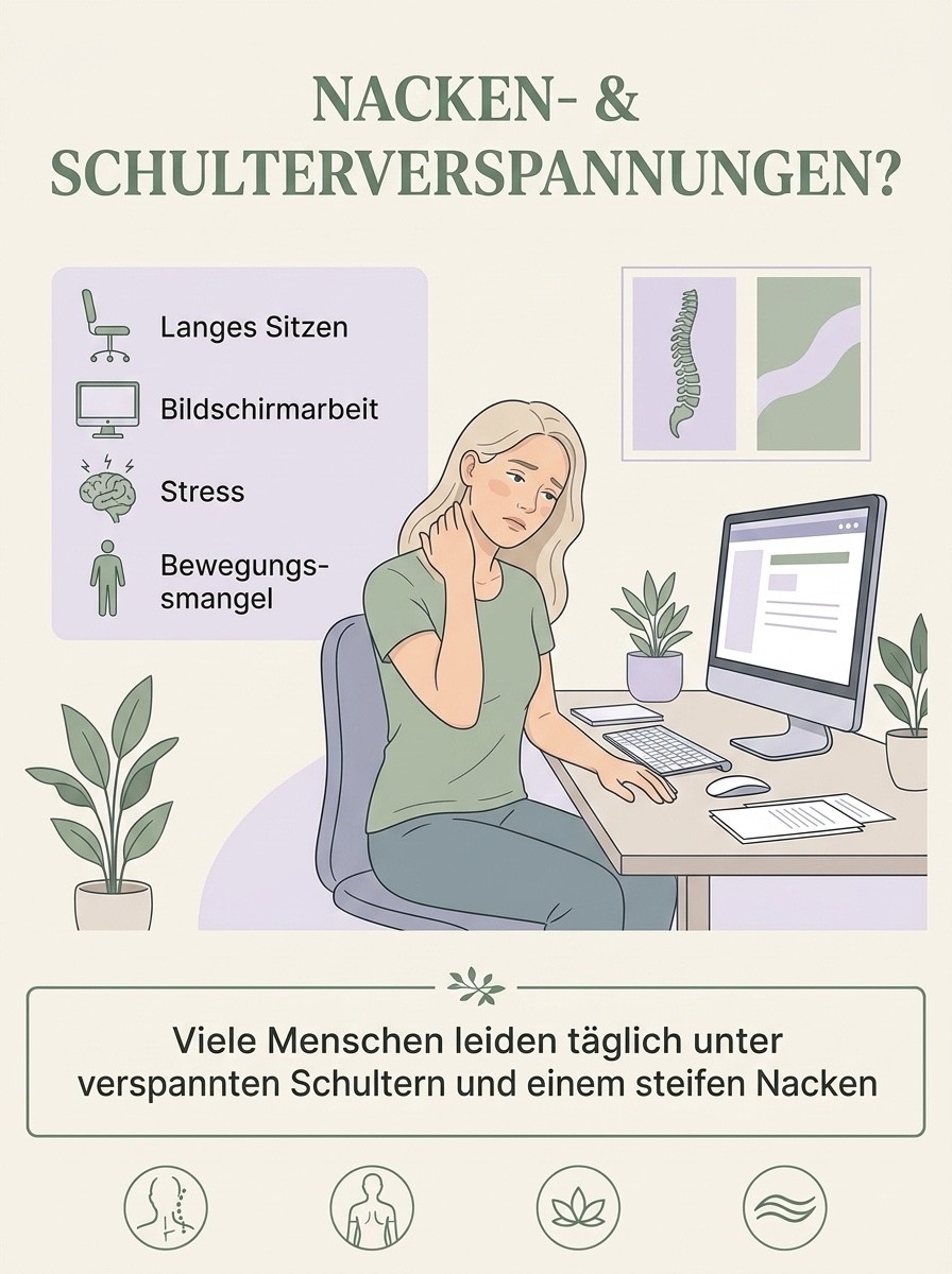 Yoga gegen Nacken- und Schulterschmerzen | 30 Übungen | PDF Download