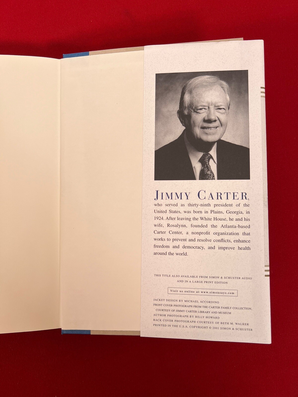 Jimmy Carter SIGNED ‚An Hour Before Daylight: Memories of a Rural Boyhood‘ 2001