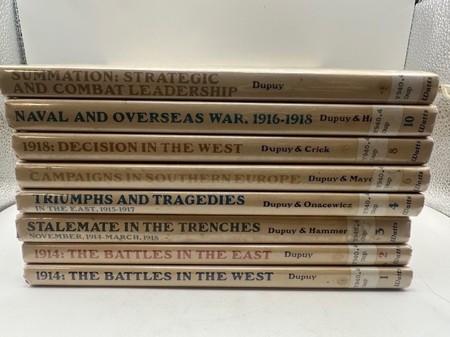 The Military History Of WW1 By Trevor Nevitt Dupuy Lot Of 8 (Ex-Library)