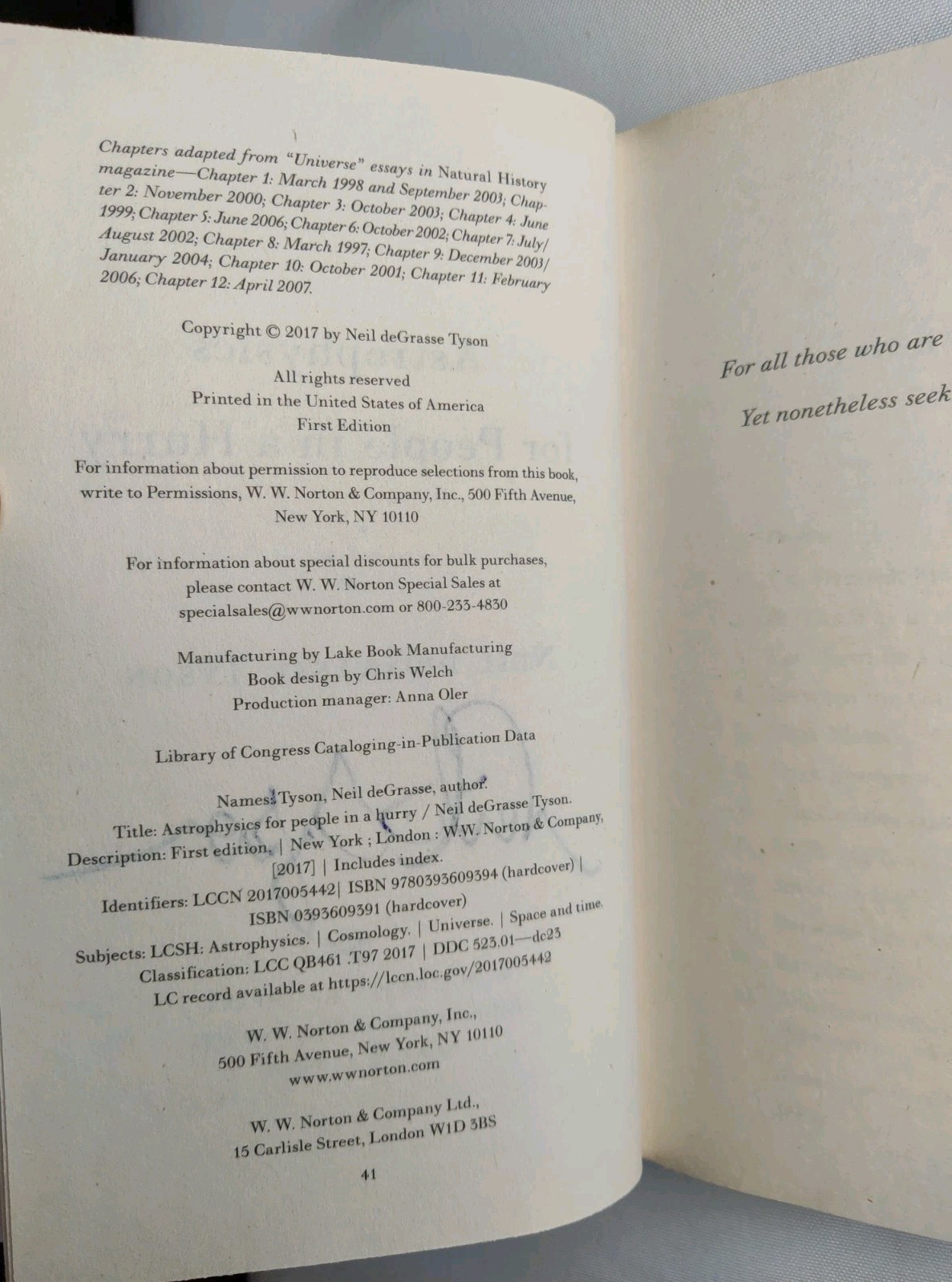 SIGNED Neil deGrasse Tyson Autographed Book – Astrophysics for People in a Hurry