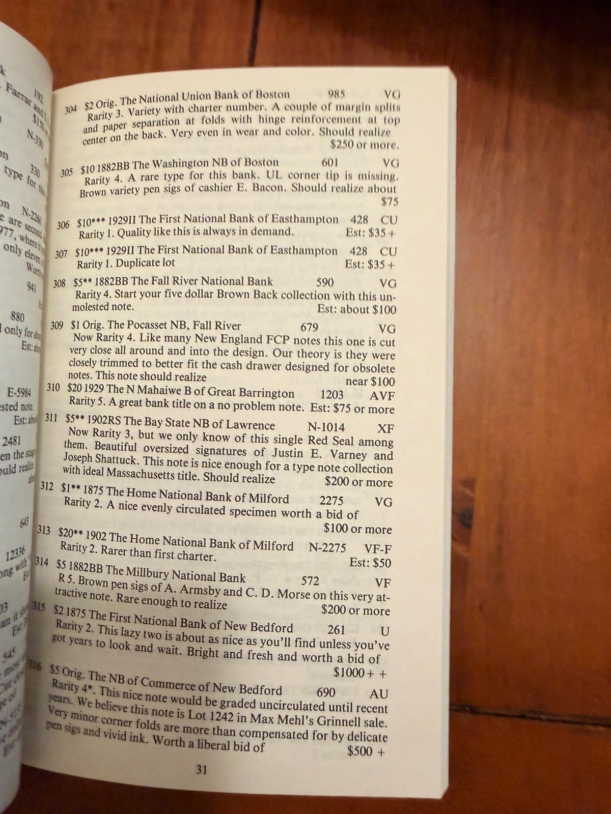 Hickman Oakes 34th Auction Catalog 1987 US National Currency Paper Money Referen
