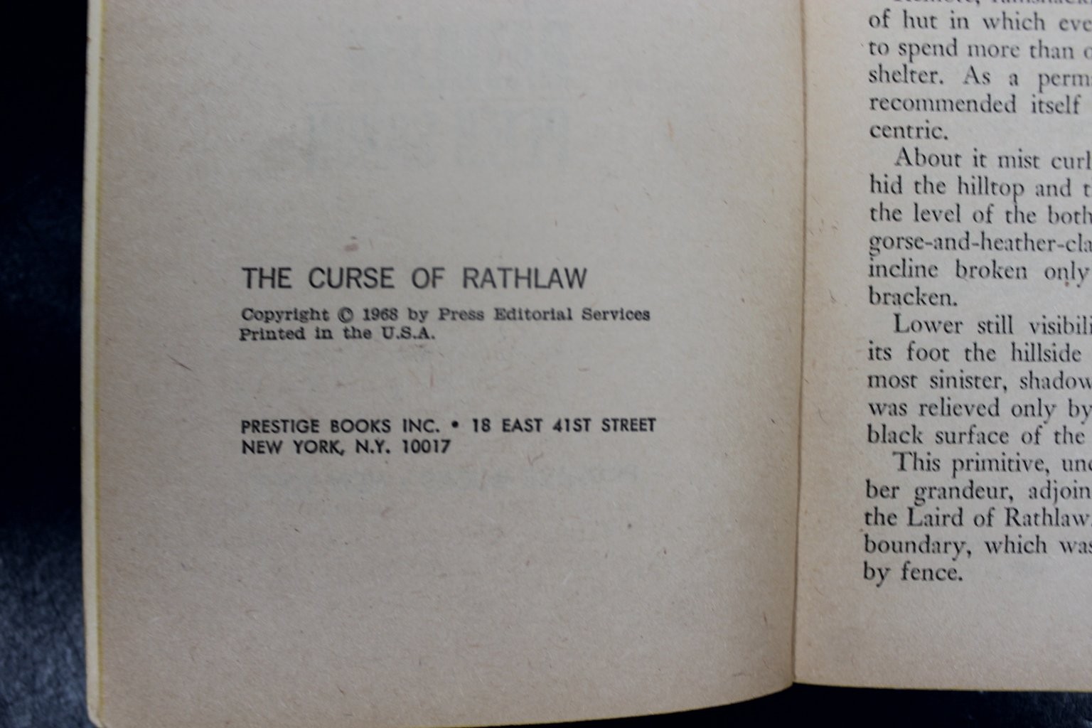 Curse of Rathlaw Peter Saxon 1968 Paperback Gothic Horror Occult Prestige PB