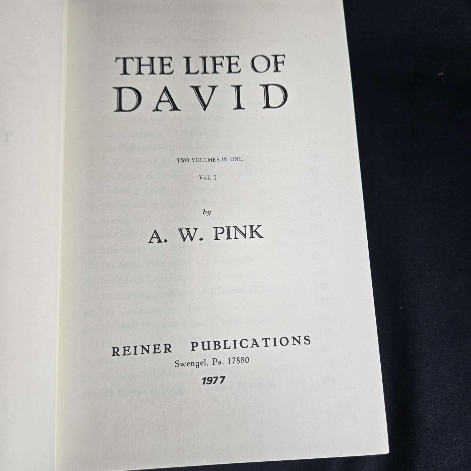 The Life Of David By Arthur W. Pink 1977 Hardcover Two Volumes In One Reiner Edi