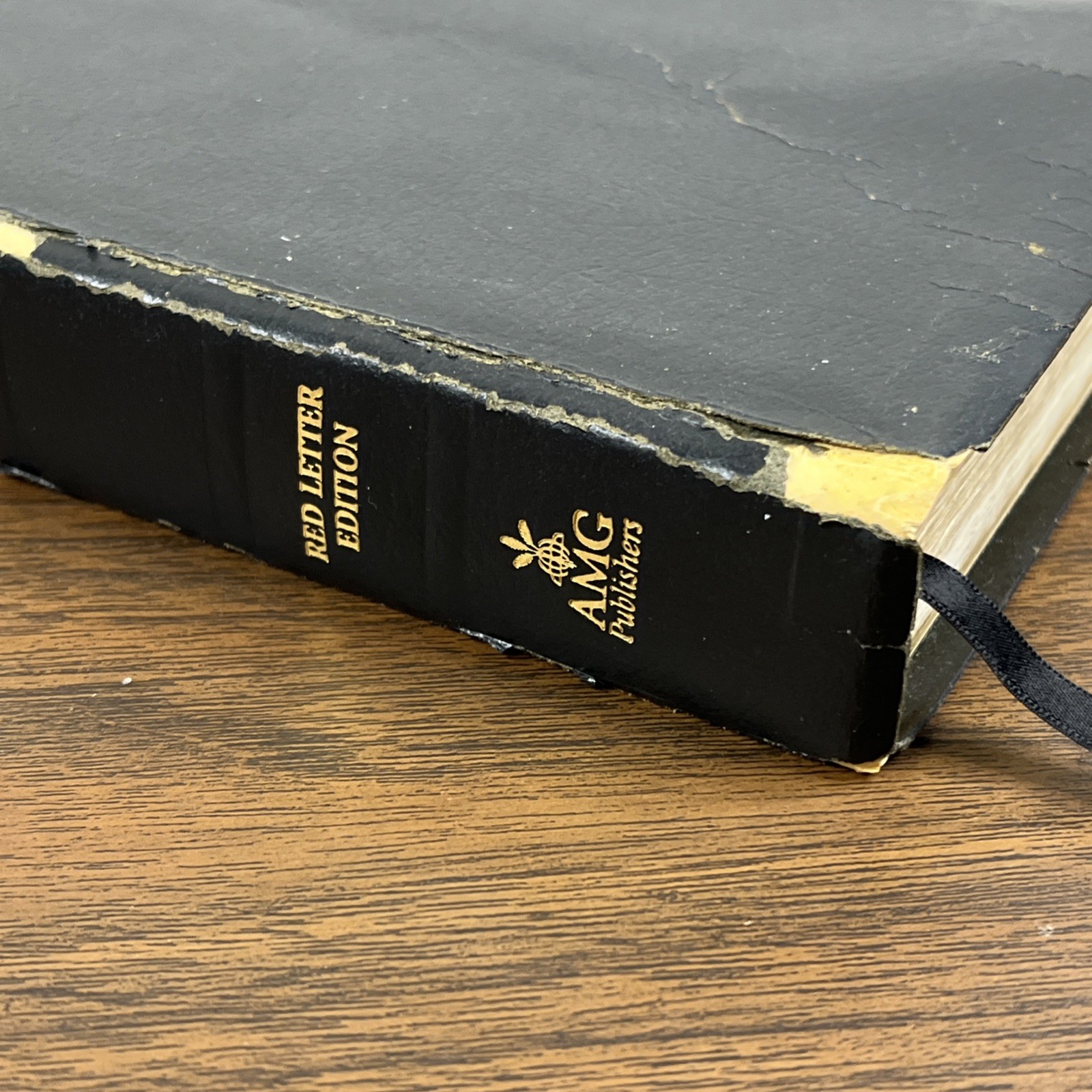Tim LaHaye Prophecy Study Bible NKJV Leather Black Red Letter 2001 (Worn Cover)