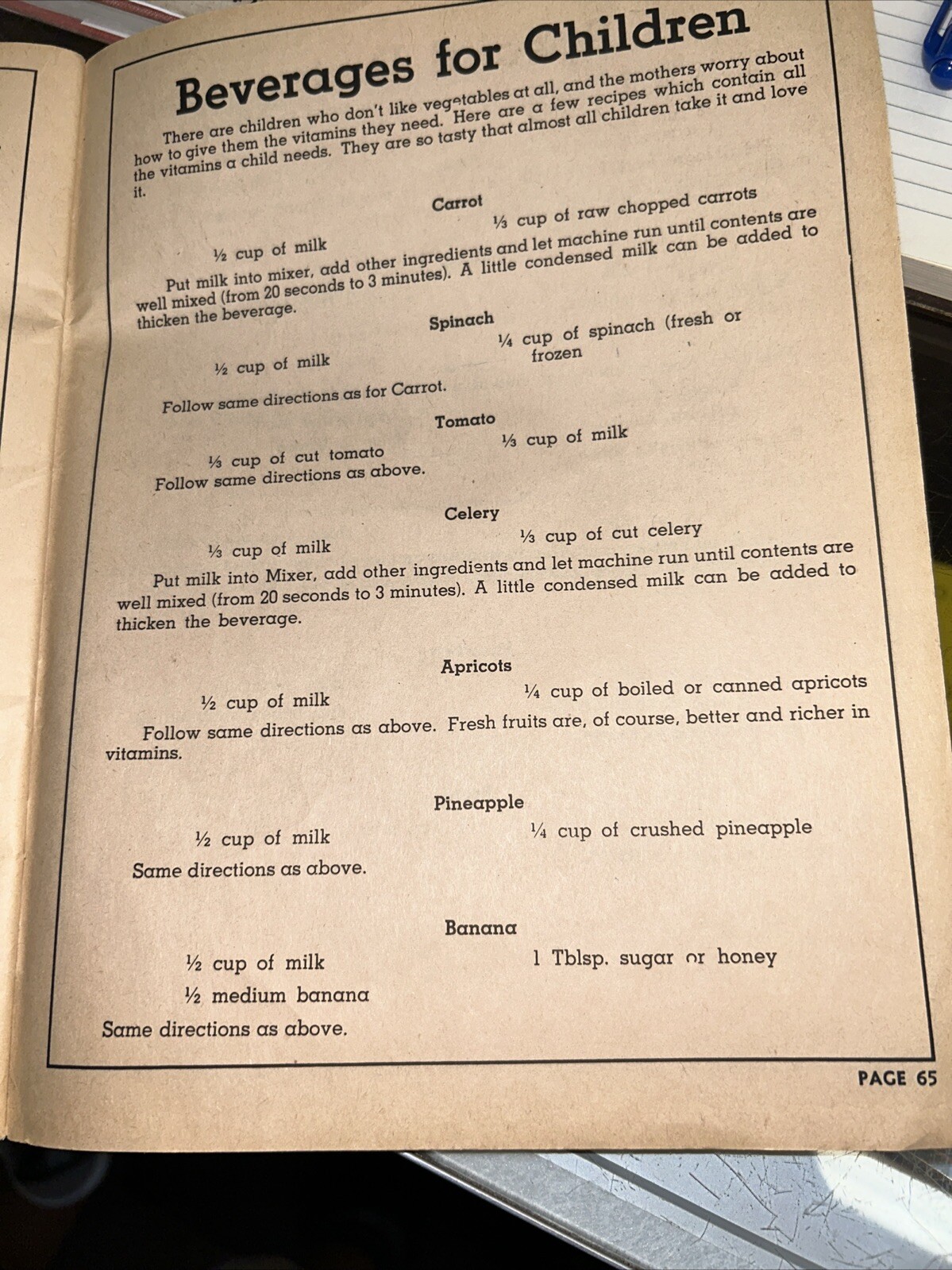 Vita Mix 1950s Recipe Book