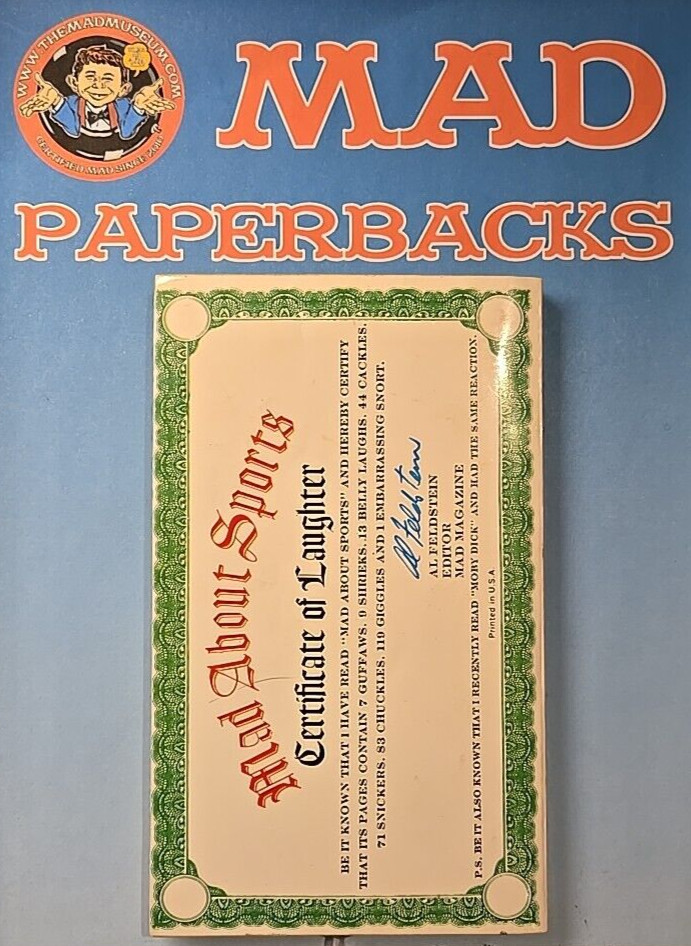 MAD Magazine Paperback Book: MAD ABOUT SPORTS 1972 Warner 1st Print VG