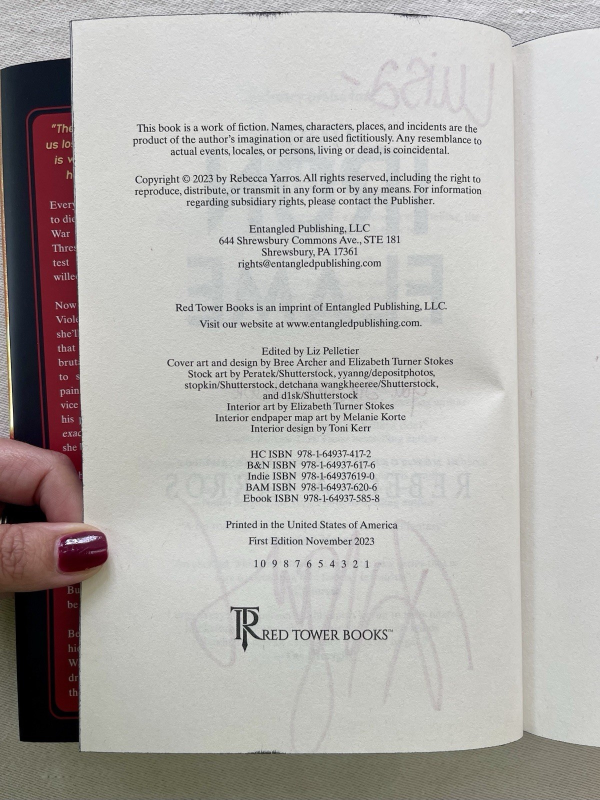 Rebecca Yarros – Iron Flame First Edition/First Printing Signed Sprayed Edges