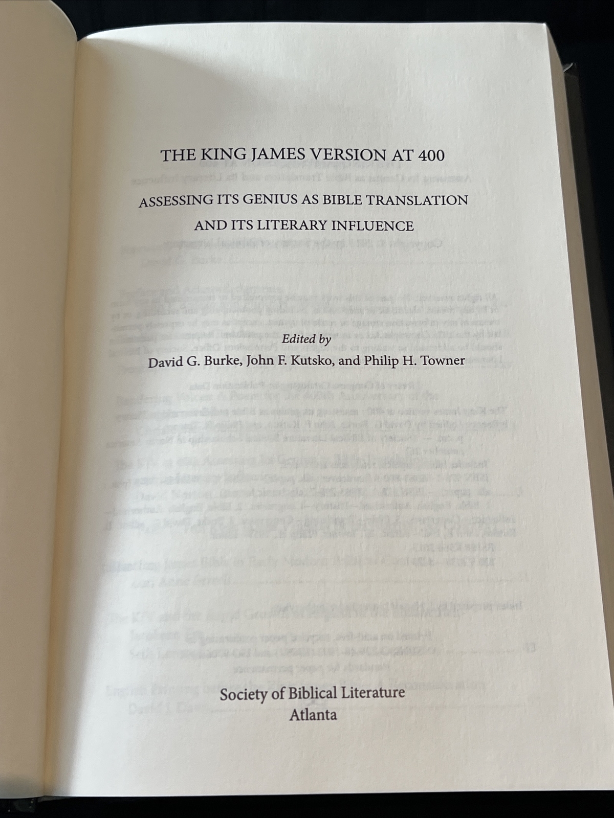 The King James Version at 400: Assessing Its Genius as Bible Translation 2013 HC