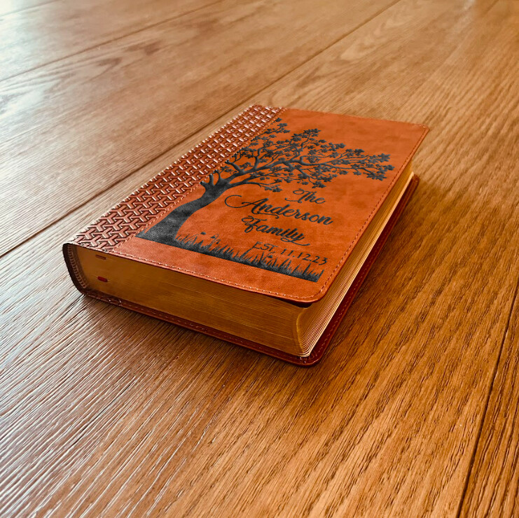 Personalized Family Bible | Custom KJV Family Tree Study Bible | Engraved Bible