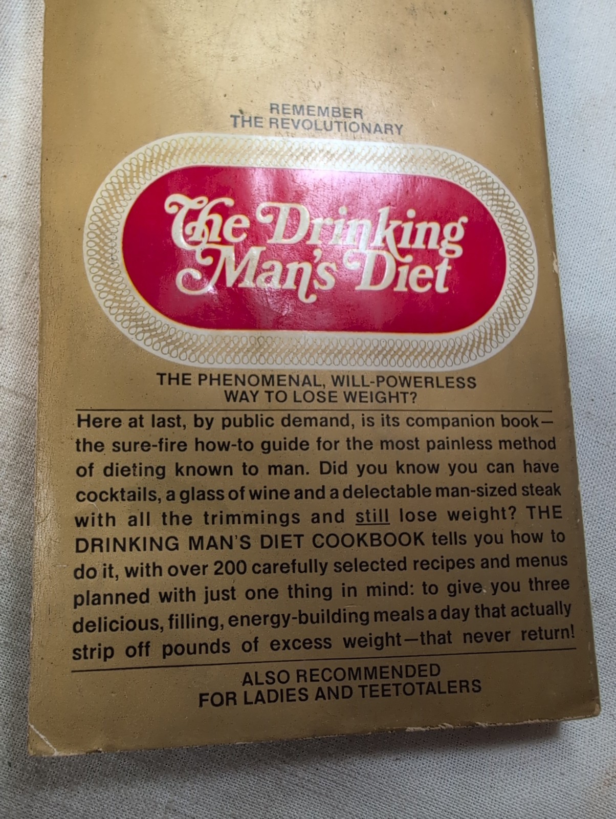 The Drinking Man’s Diet Cookbook Original 1969 Paperback Bantam Edition
