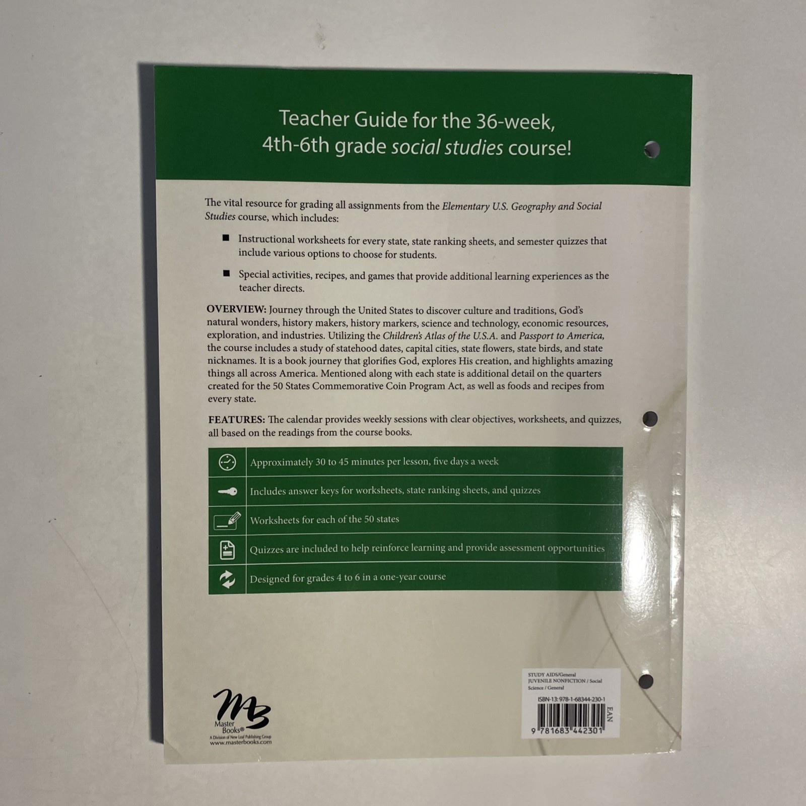 Elementary U.S. Geography & Social Studies (Teacher Guide)