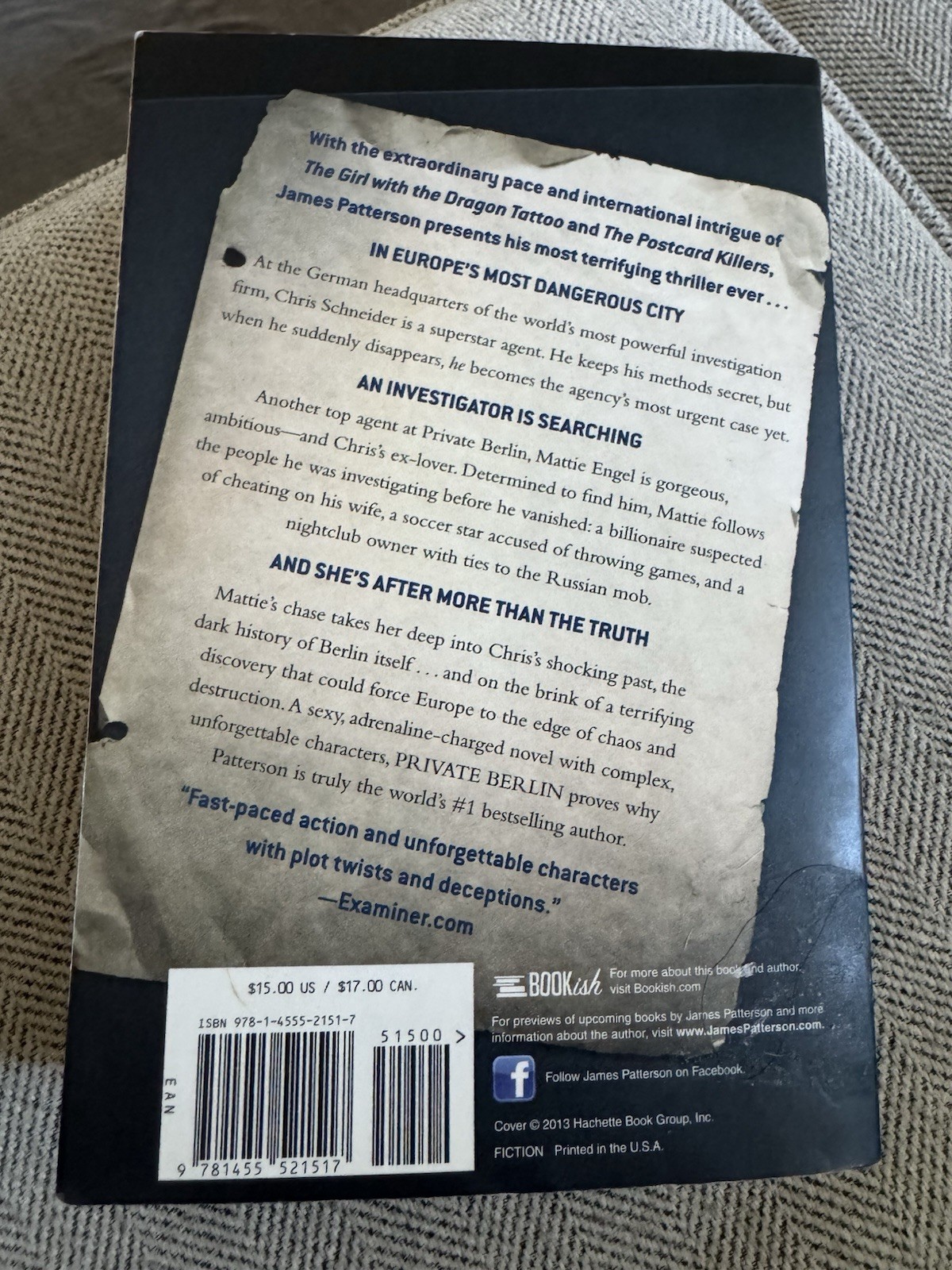 James Patterson & Mark Sullivan Private Berlin Paperback 2013