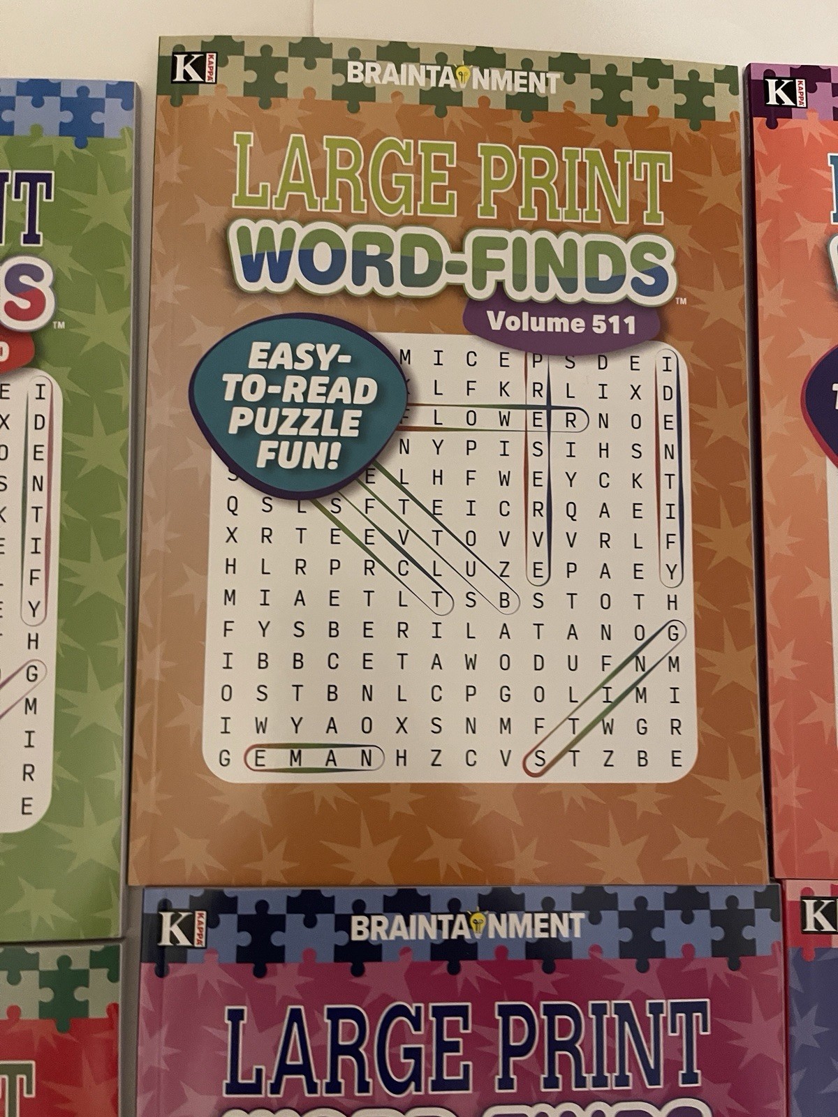 Lot Of 6 Kappa Large Print Word Search Word-Finds Books NEW Free Shipping