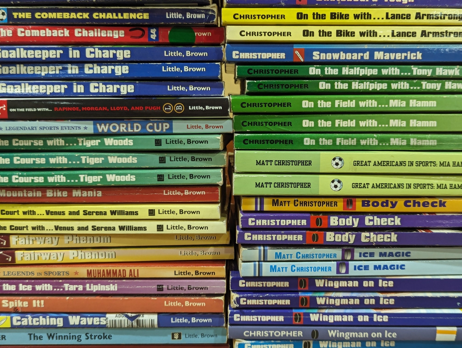 Lot of 10 Paperback Matt Christopher Sports Books Random Mix Baseball Football
