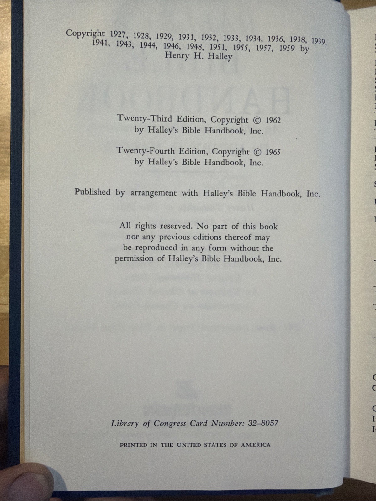 Halley’s Bible Handbook New Revised Edition Hardcover 1965 24th Edition