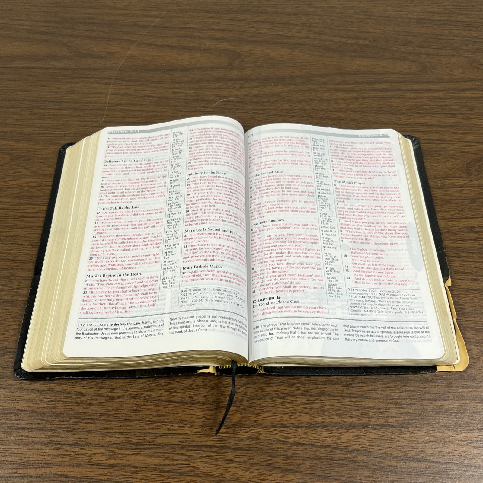 Tim LaHaye Prophecy Study Bible NKJV Leather Black Red Letter 2001 (Worn Cover)