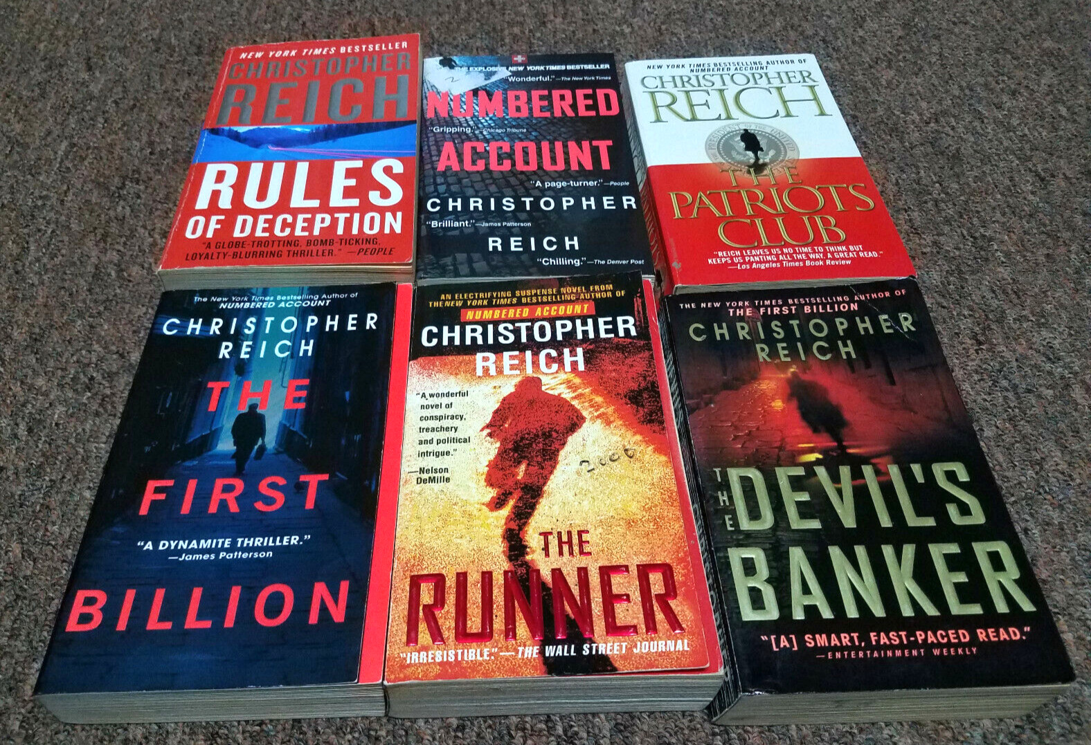 Christopher Reich 6 Legal thriller, crime fiction bks NUMBER ACCOUNT, THE RUNNER