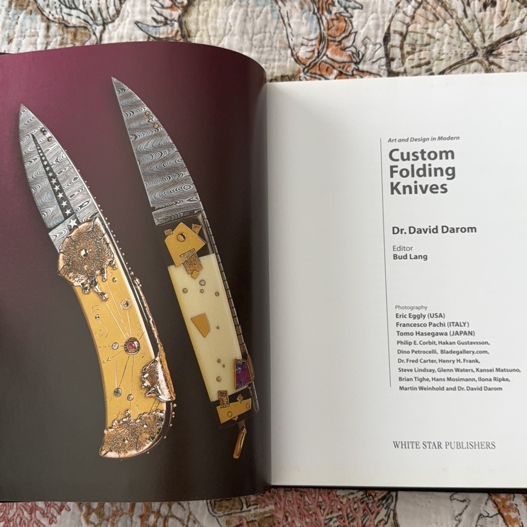 Custom Folding Knives by David Darom Hardcover Coffee Table Book