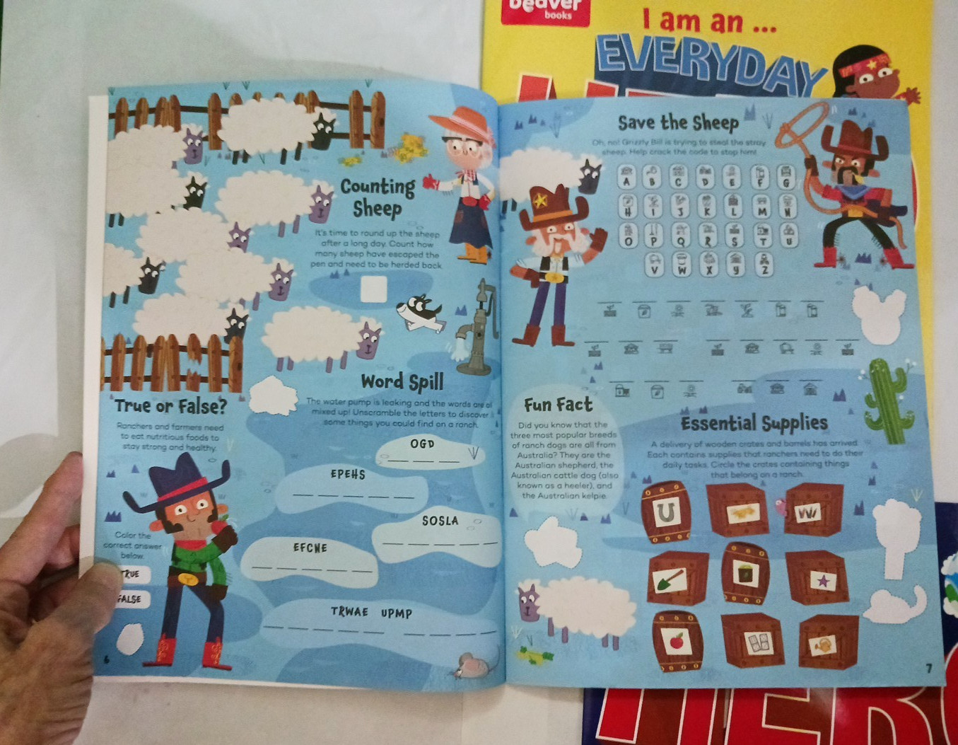 Sticker Activity Books For Kids. Set of 3 space, rancher, everyday hero 8X 10.5″