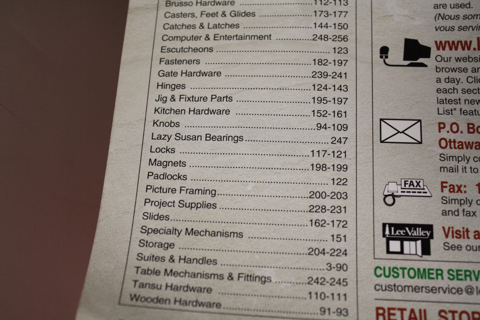 2007/2008 LEE VALLEY Hardware Catalog 256 pages