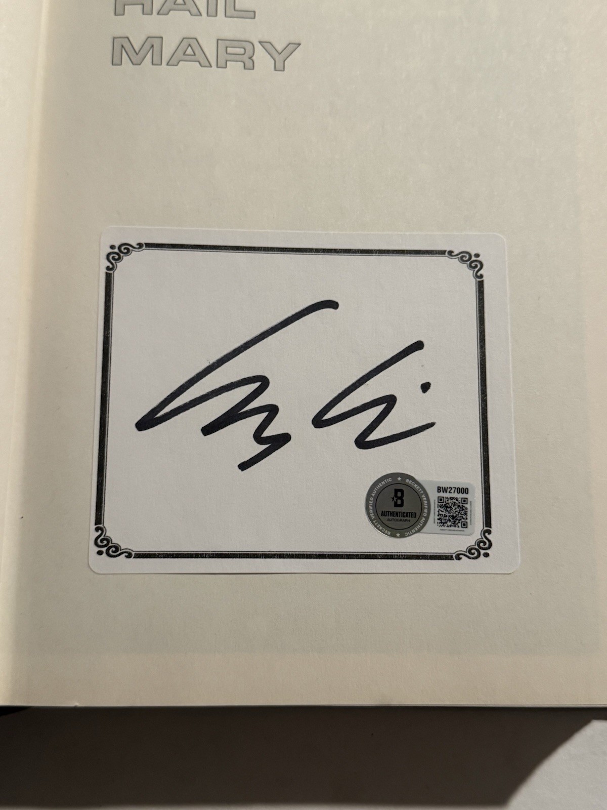 ANDY WEIR SIGNED PROJECT HAIL MARY BOOK 1st Edition AUTOGRAPHED RARE BAS COA