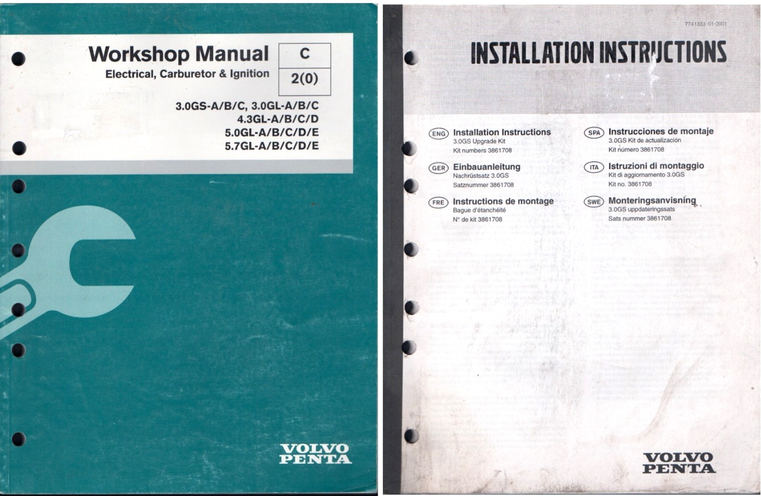 Volvo Penta 3.0L 4.3L 5.0L 5.7L Electrical Carburetor Shop Manual MN2189