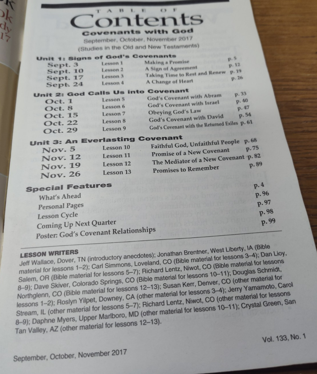 David C. Cook Bible-in-Life Adult Student Book, Sept to Nov 2017