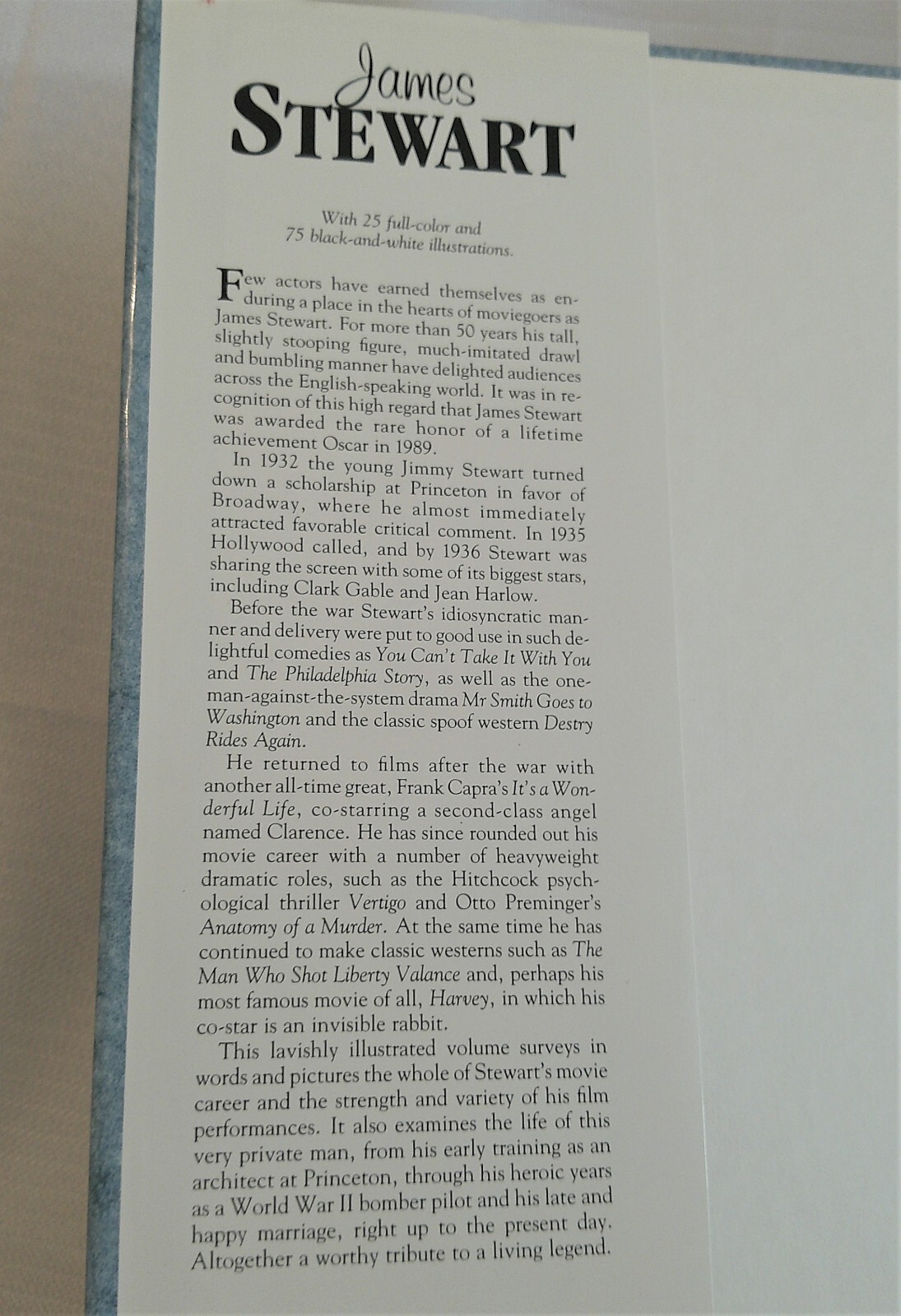 James Stewart Book by Helene McGowan 80 pages Hardcover Life Cinematography 1992