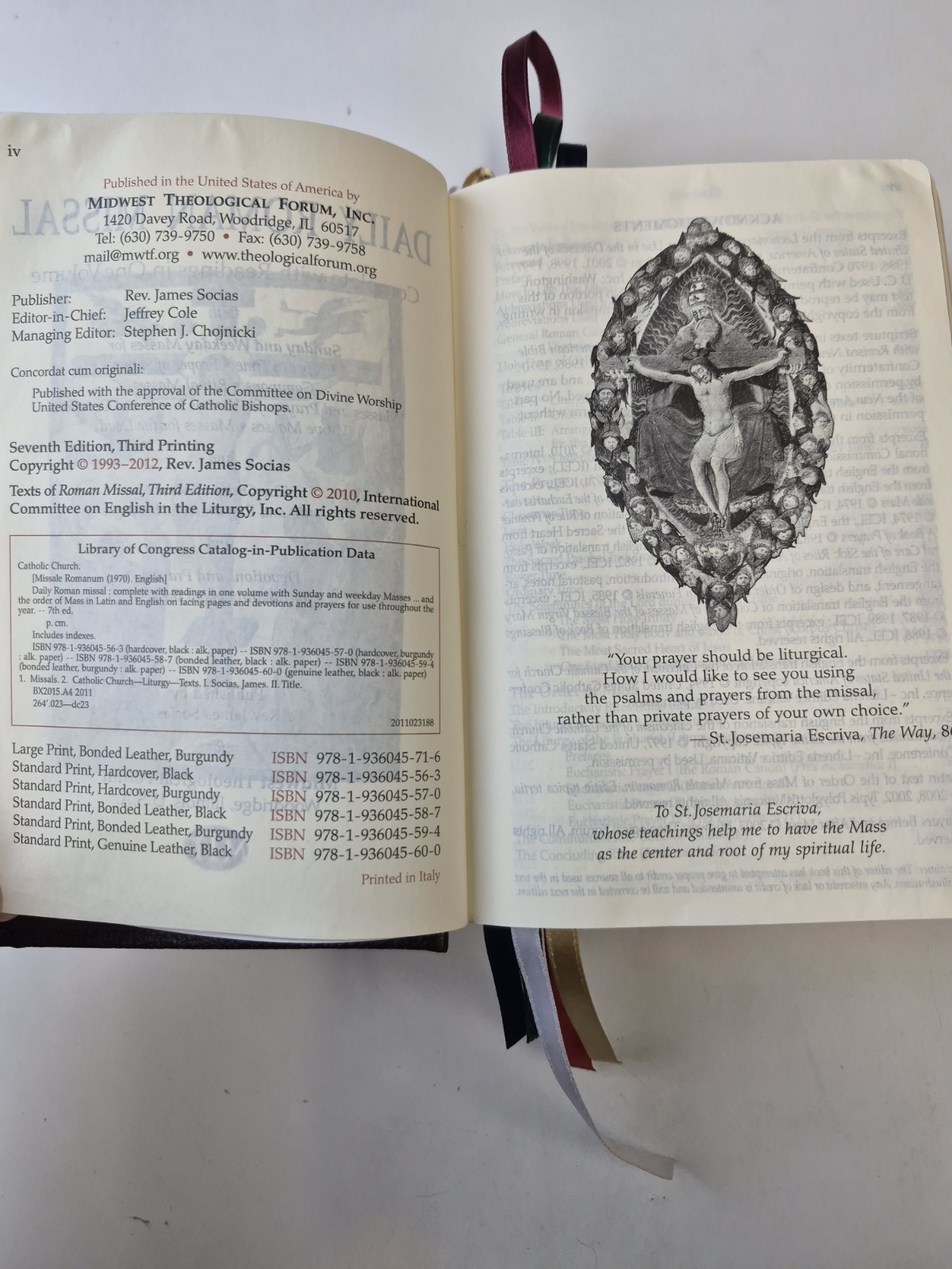 Daily Roman Missal Third Edition Leather Hardcover Catholic Prayer Book