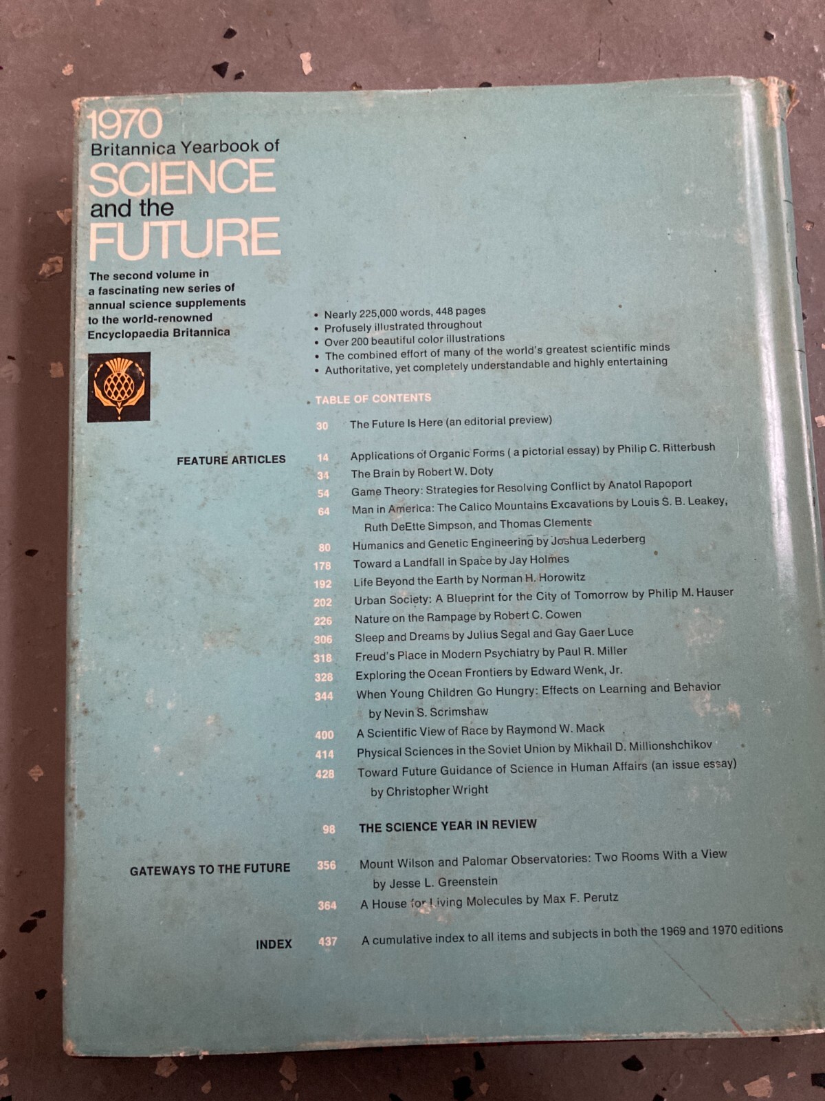 Britannica Yearbook Of Science And The Future 1970 Hardcover 448 Pages