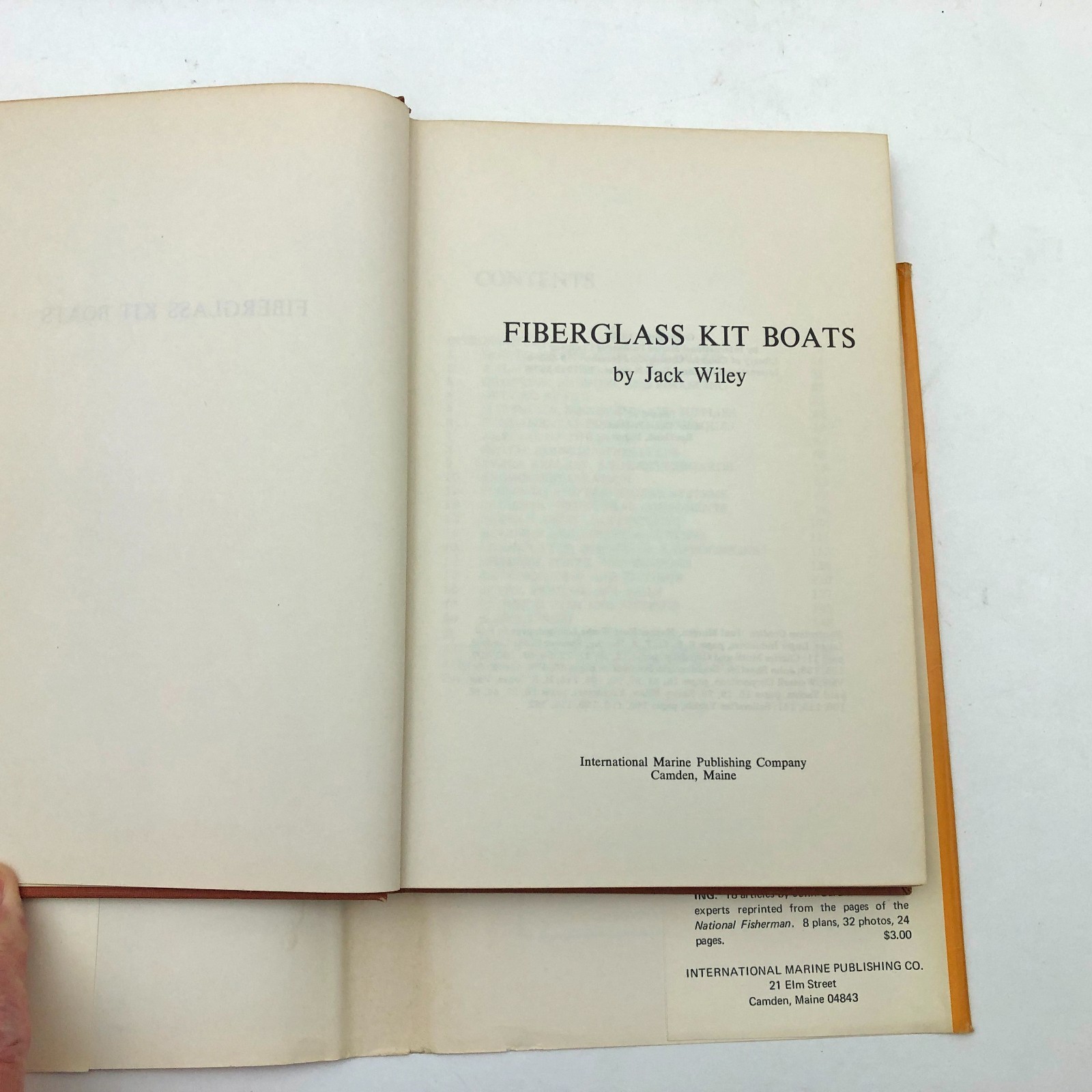 Fiberglass Kit Boats Jack Wiley HBDC 1973 First Edition 174 Pages