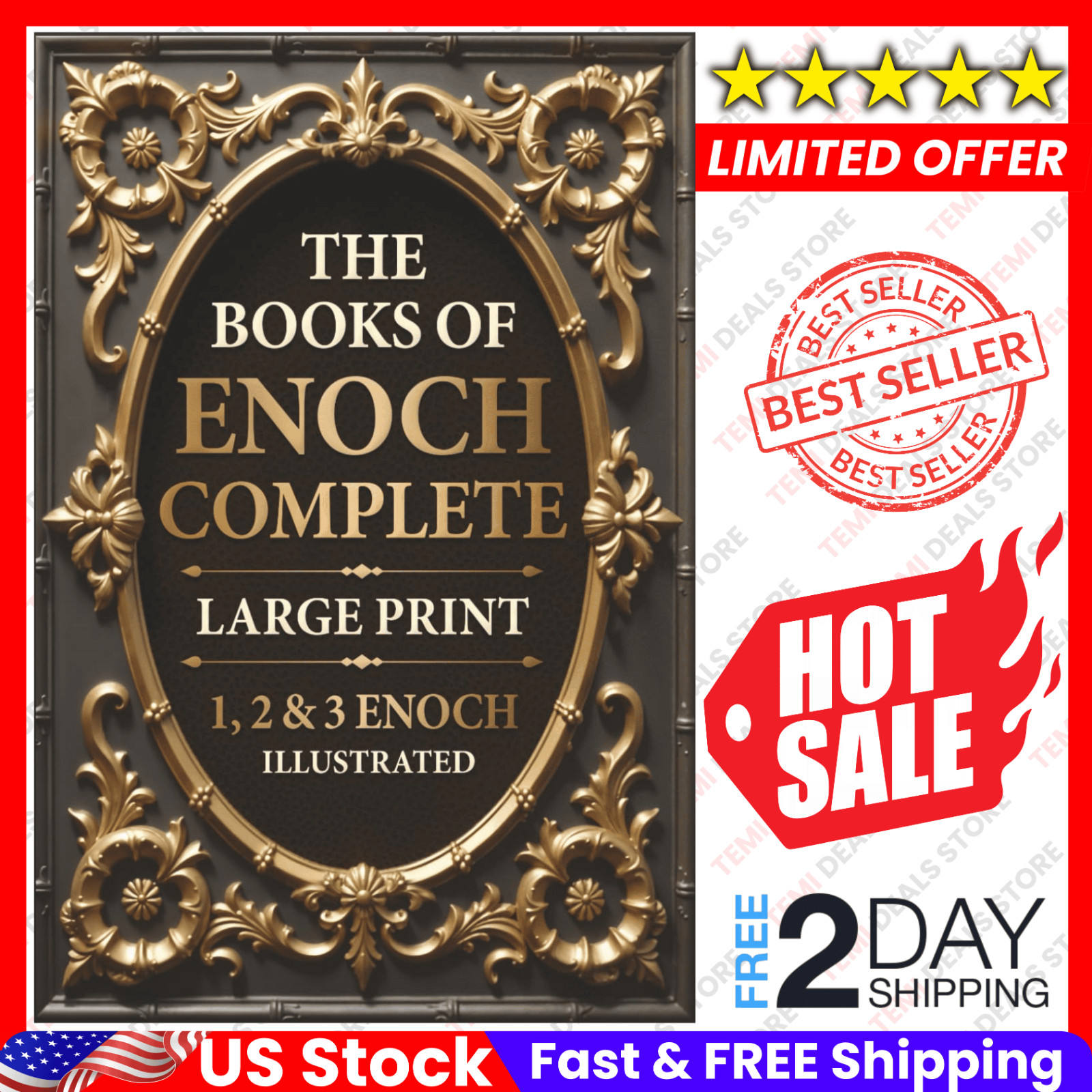 The Books of Enoch Complete LARGE PRINT (Illustrated): 1, 2 & 3 Enoch with Authe