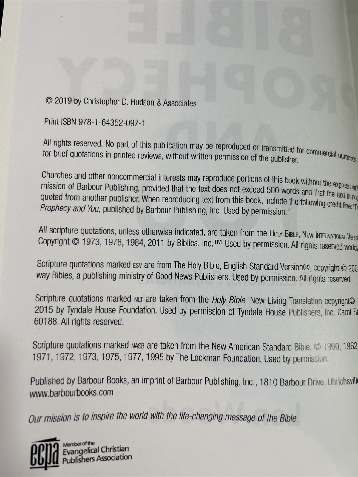 Bible Prophecy and You – Len Woods – 2019 paperback