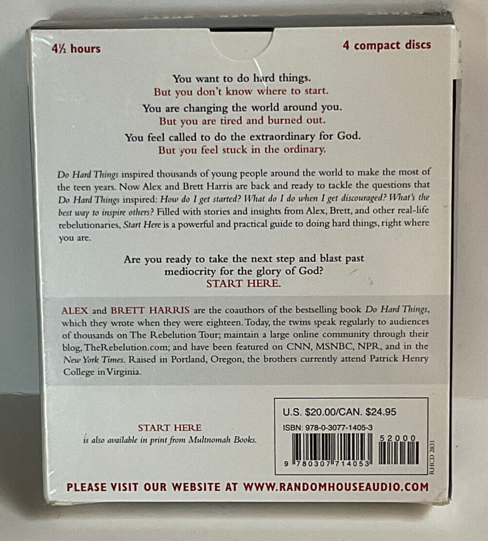 Start Here Audio Book Alex & Brett Harris Doing Hard Things Right Where You Are