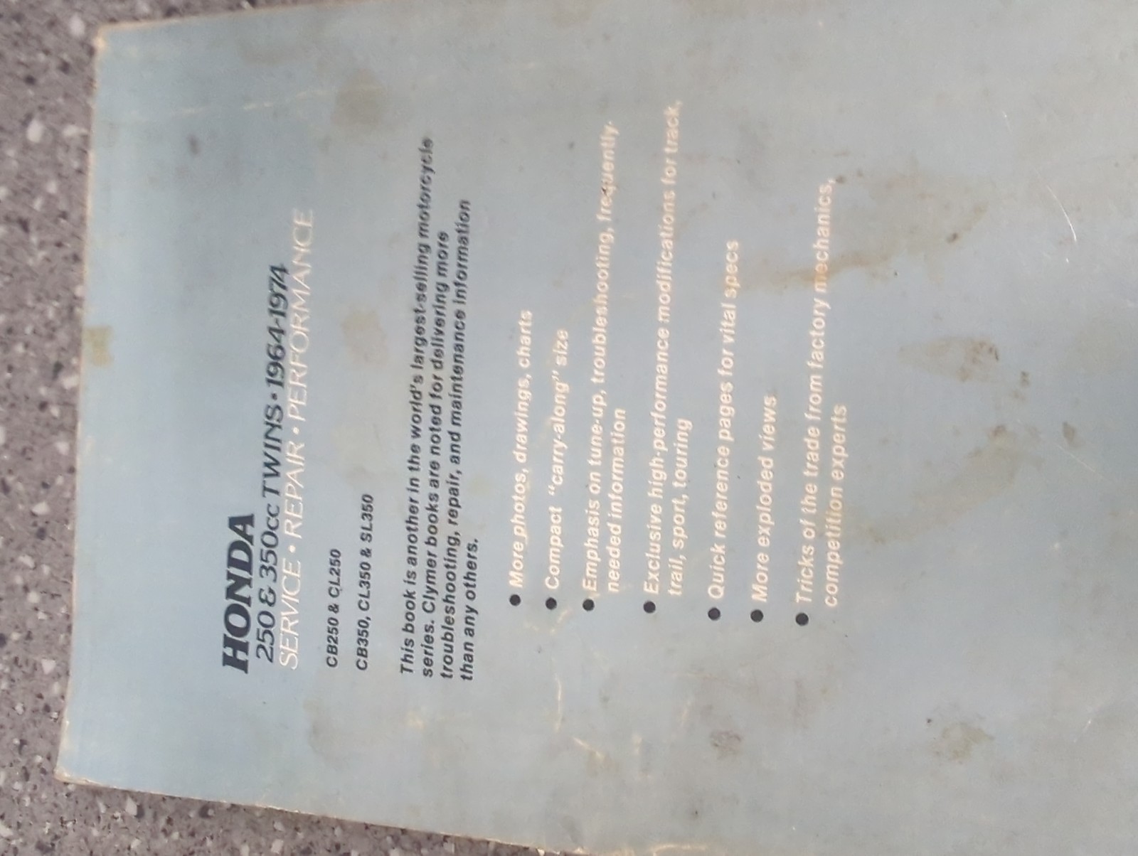 Clymer Honda 250 & 350cc Twins 1964-1974 Service Repair Manual CB250 CL250 SL350