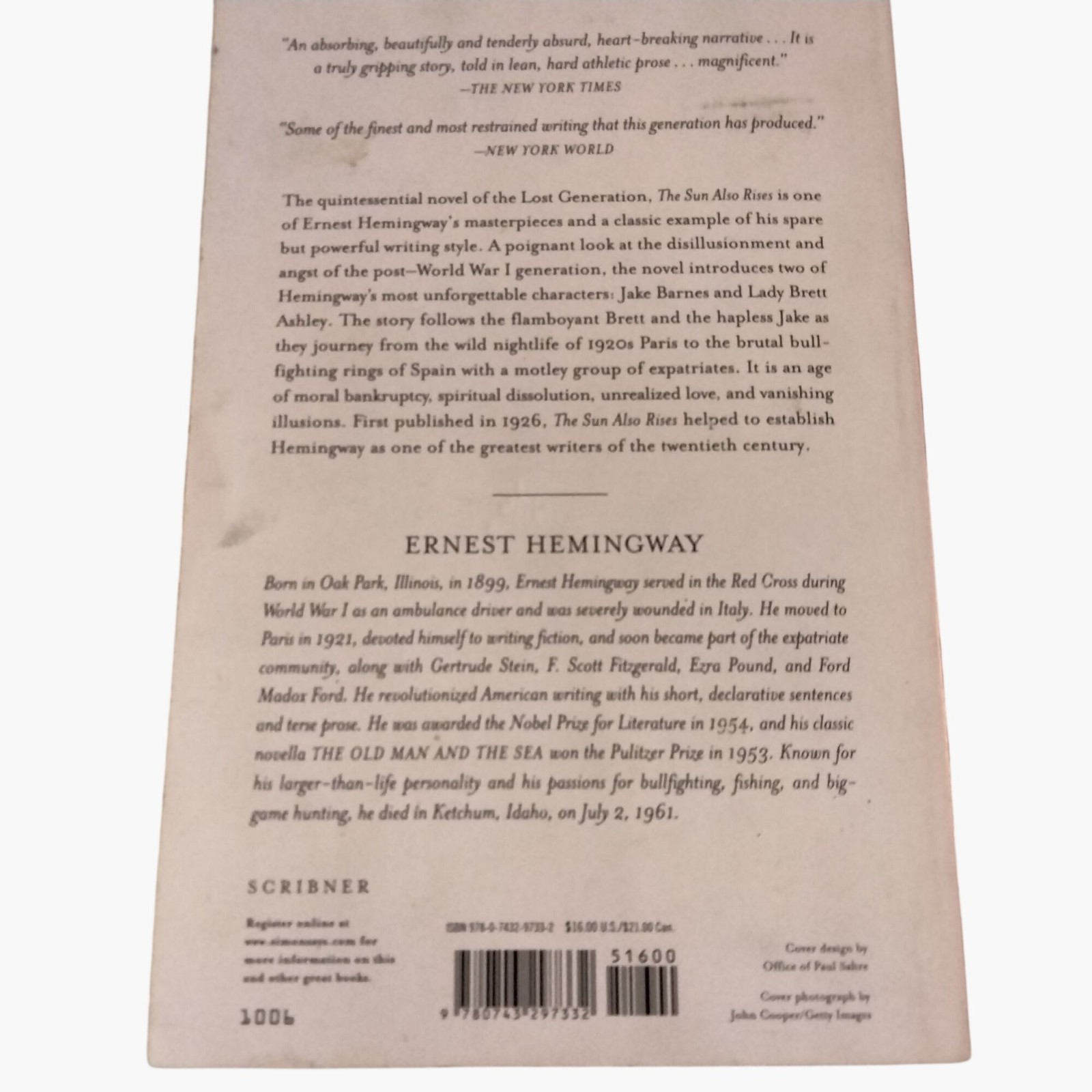 The Sun Also Rises By Ernest Hemingway Paperback 2006 Edition