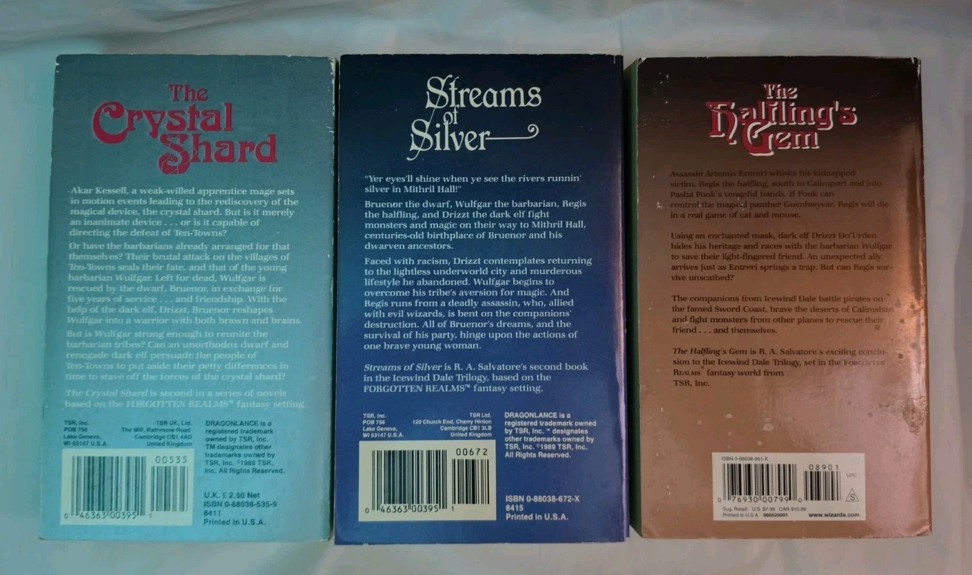 Forgotten Realms Icewind Dale Trilogy Lot – R.A. Salvatore (Books 1-3) D&D