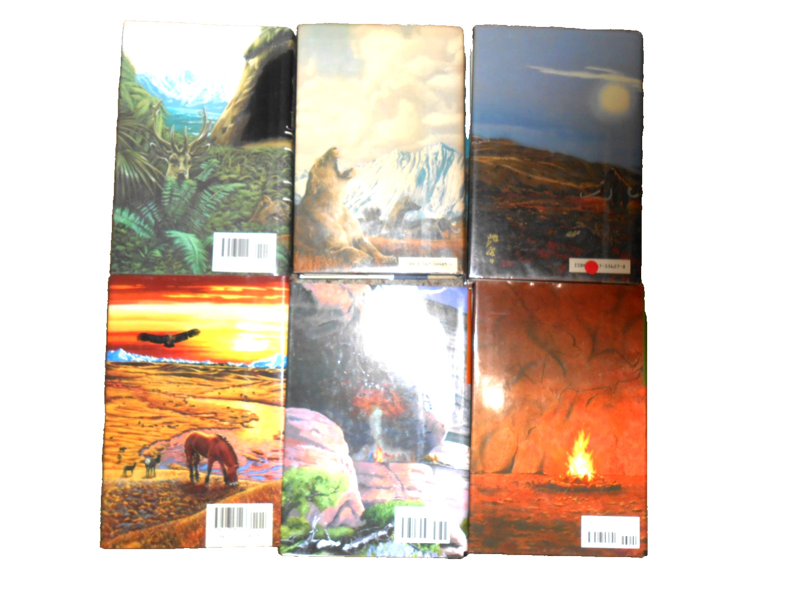 Jean M Auel EARTH’S CHILDREN 6 Vol Set 1 ex-lib 4-1st/1st – HC/DJ VGC