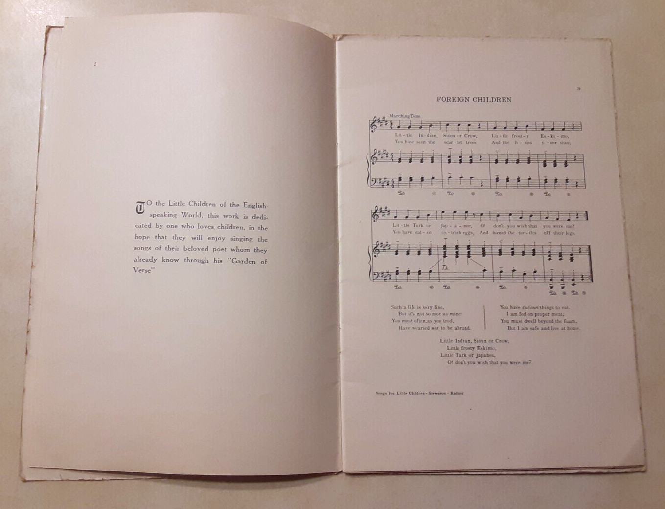 Songs For Little Children Robert Louis Stevenson Antique Vintage Book 1920s 1924